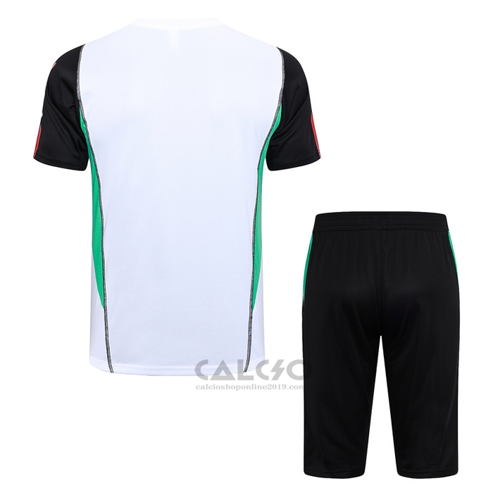 Tuta da Track Manchester United Manica Corta 2023-2024 Bianco e Nero - Pantaloncini